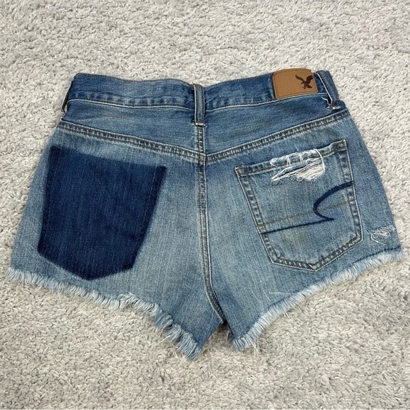 American Eagle Shorts Womens 2 Vintage Hi Rise Festival Button Fly Distressed - Picture 3 of 4
